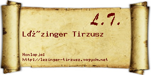 Lézinger Tirzusz névjegykártya